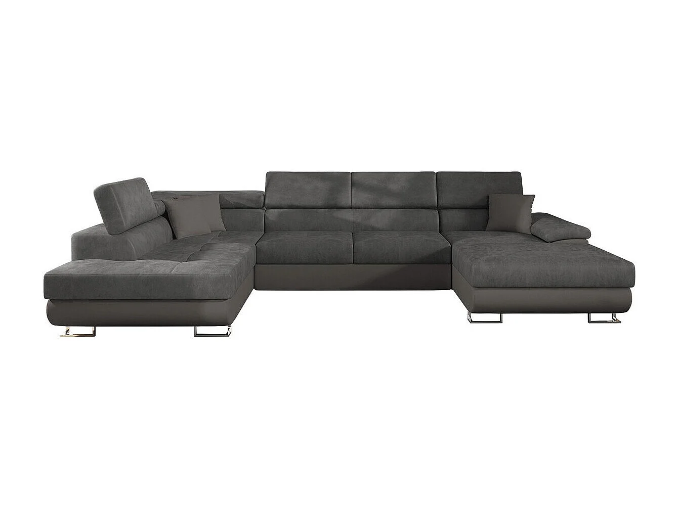 Sofá rinconero Comfivo 190, Marrón, Función de descanso, Almacenaje, 345x202x71cm