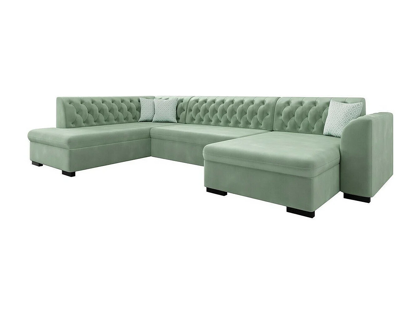 Divano angolare Comfivo 269, Turchese, Con, 345x205x82cm