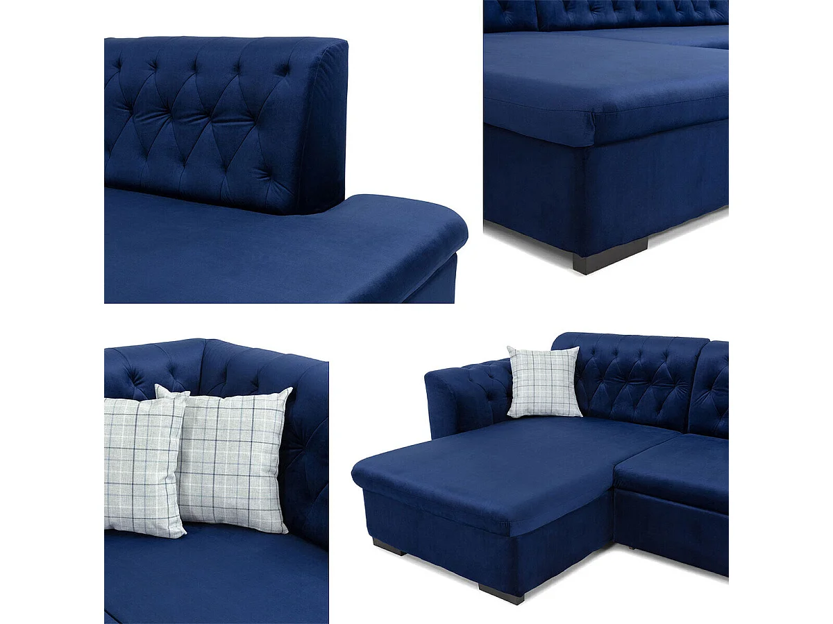 Divano angolare Comfivo 269, Turchese, Con, 345x205x82cm