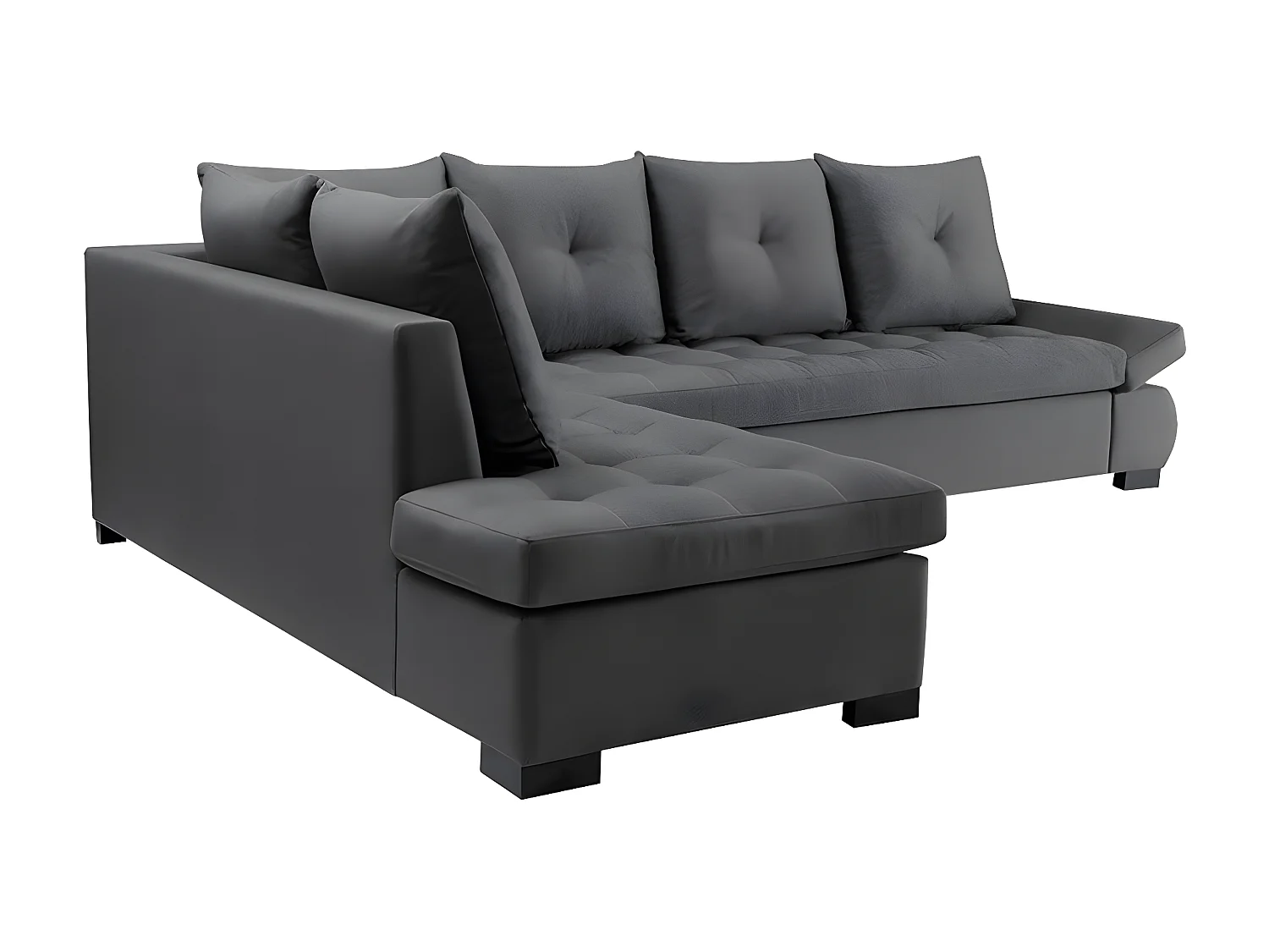 Canapé d'angle Kingsport 105, Gris, 320x223x95cm