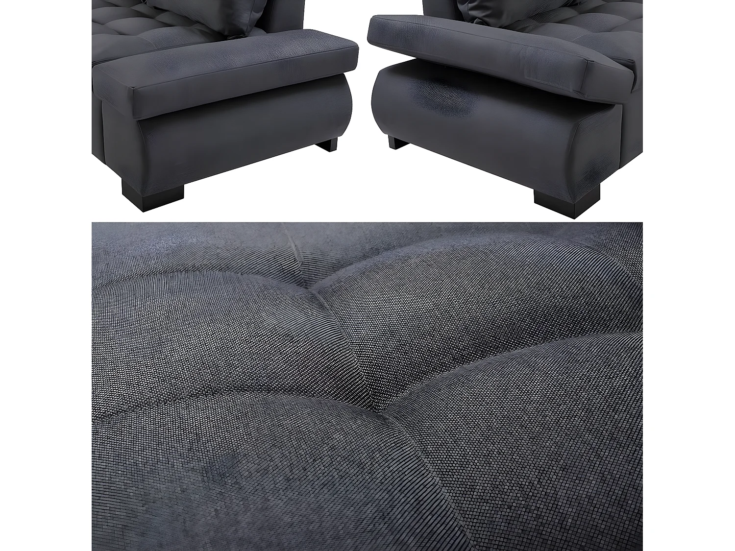 Canapé d'angle Kingsport 105, Gris, 320x223x95cm