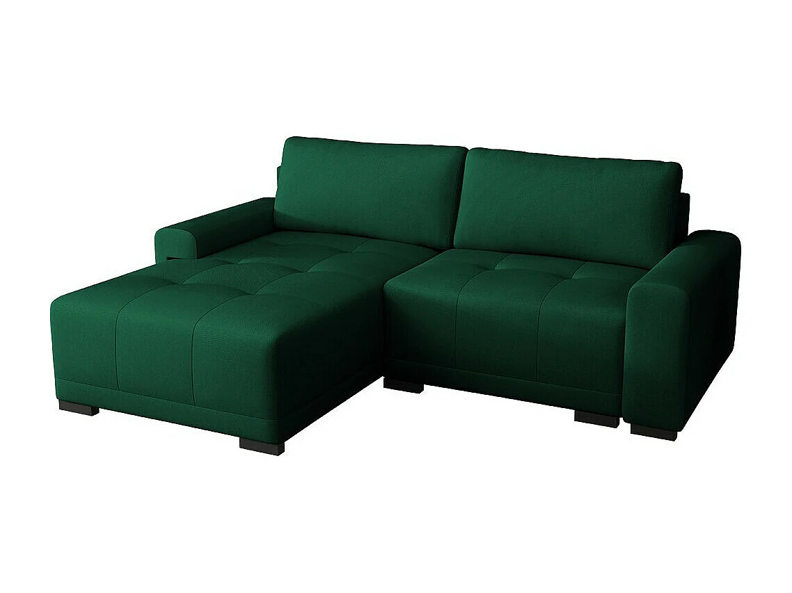 Sofá rinconero Columbus 183, Verde, Función de descanso, Almacenaje, 237x180x75cm