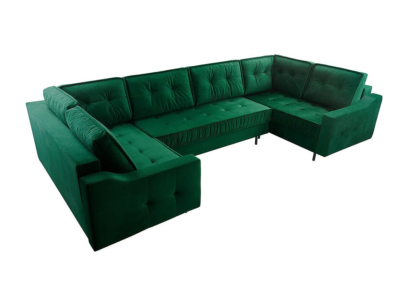 Canapé d'angle Kingsport 114, Vert, Fonction de couchage, Boîte de literie, 365x185x105cm