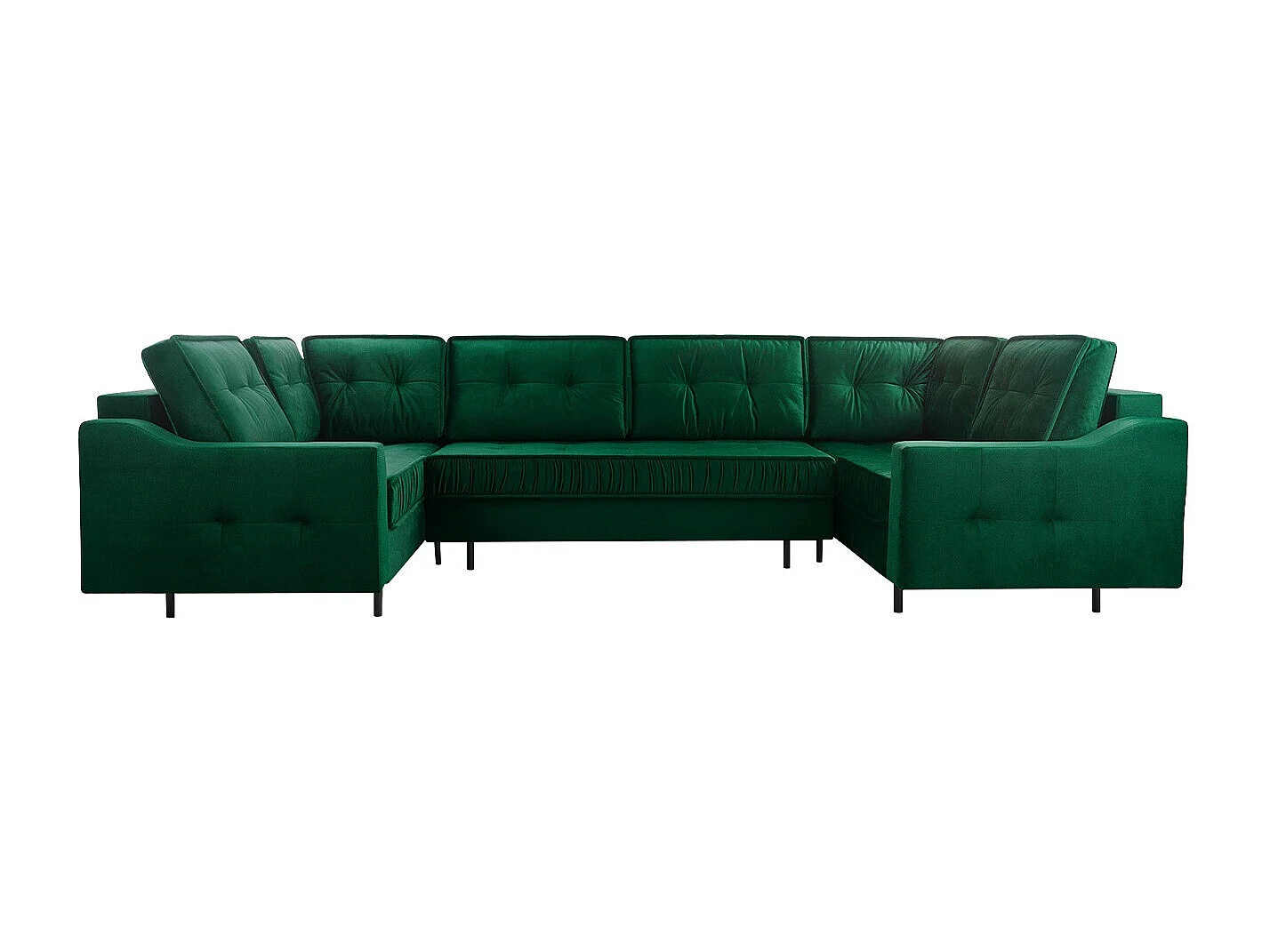 Canapé d'angle Kingsport 114, Vert, Fonction de couchage, Boîte de literie, 365x185x105cm