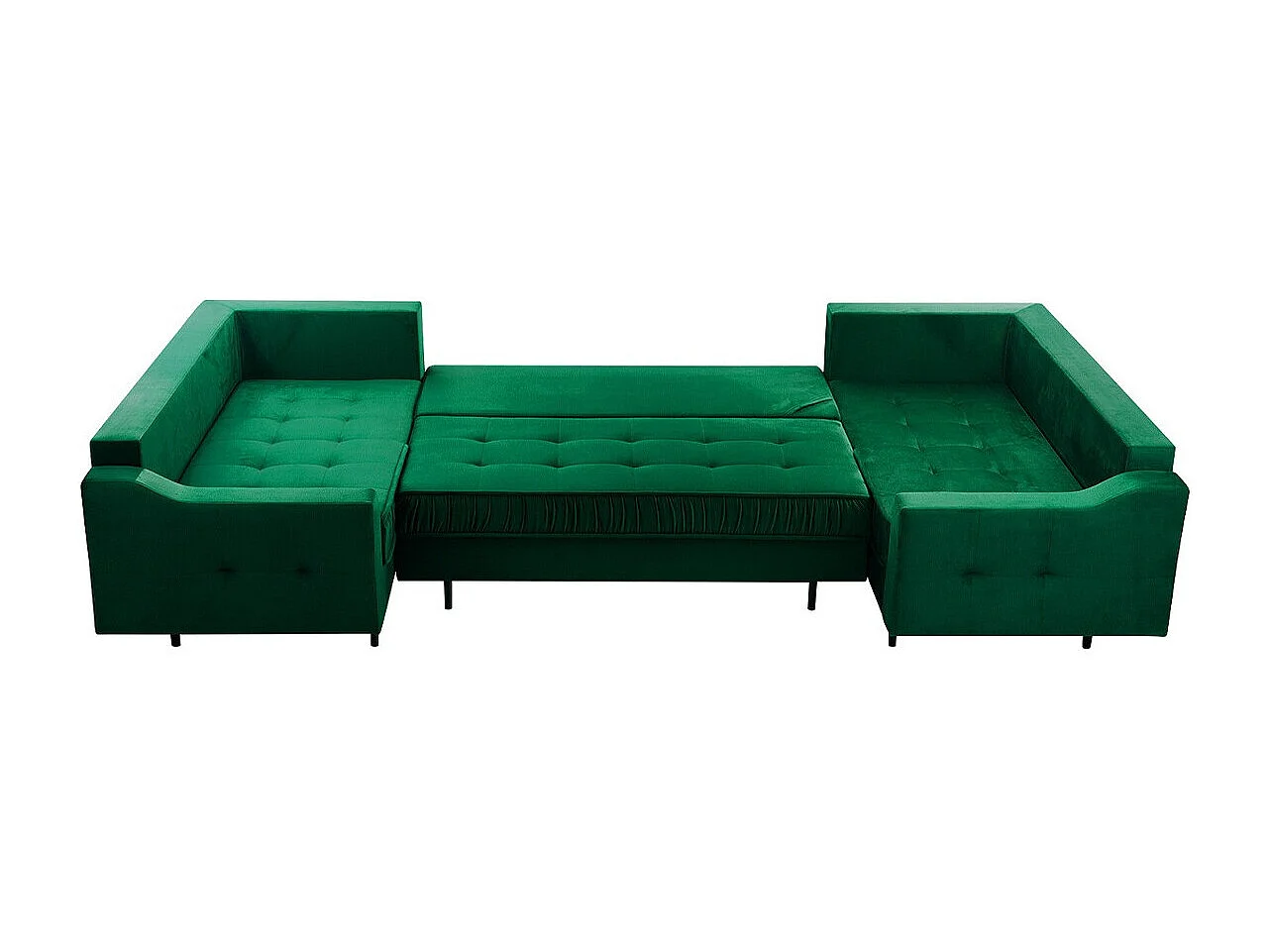 Canapé d'angle Kingsport 114, Vert, Fonction de couchage, Boîte de literie, 365x185x105cm