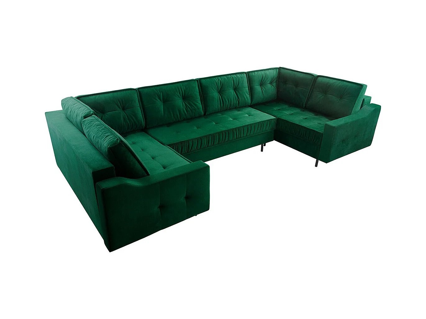 Canapé d'angle Kingsport 114, Vert, Fonction de couchage, Boîte de literie, 365x185x105cm