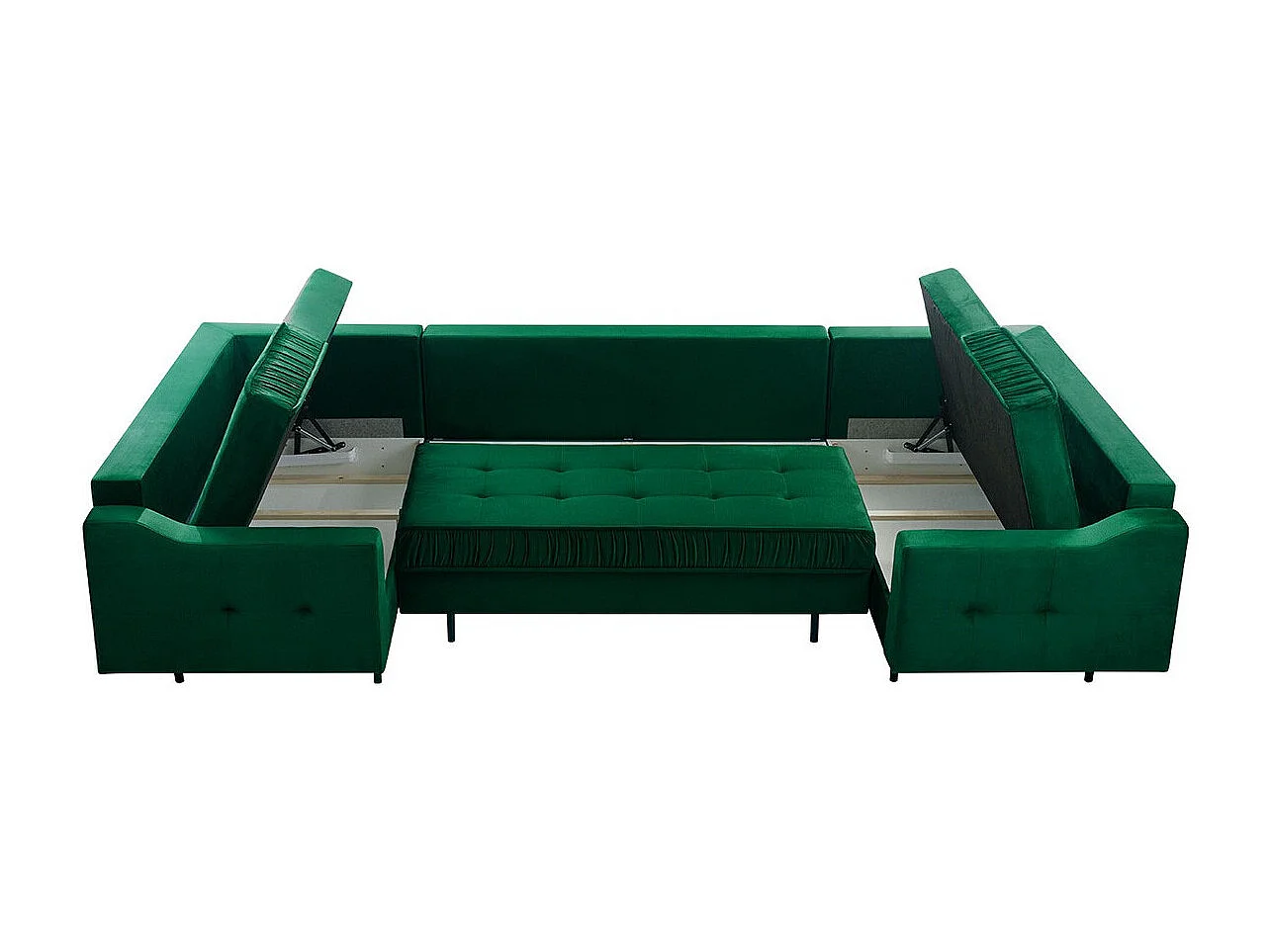 Divano angolare Kingsport 114, Verde, Con, 365x185x105cm