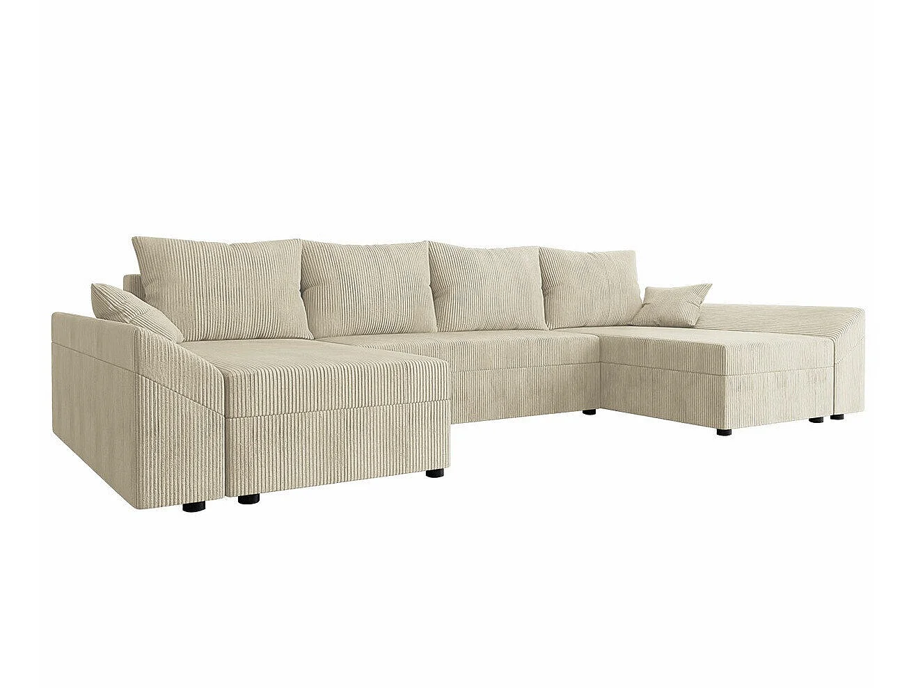 Sofá rinconero Memphis 105, Crema, Función de descanso, Almacenaje
