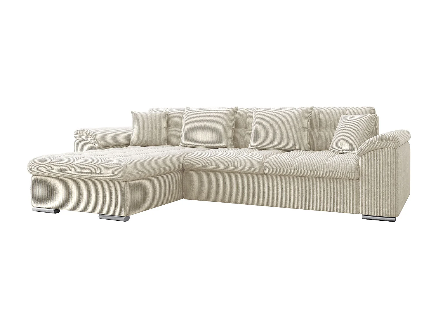 Canapé d'angle Comfivo Mica, Crème, Disponible, 280x160x76cm