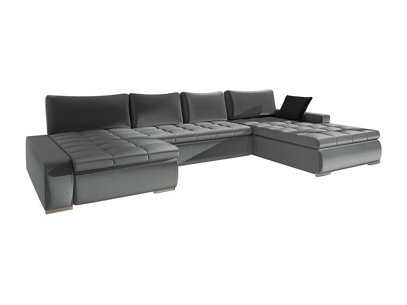 Sofá rinconero Comfivo 106, Gris, Función de descanso, Almacenaje, 394x213x80cm