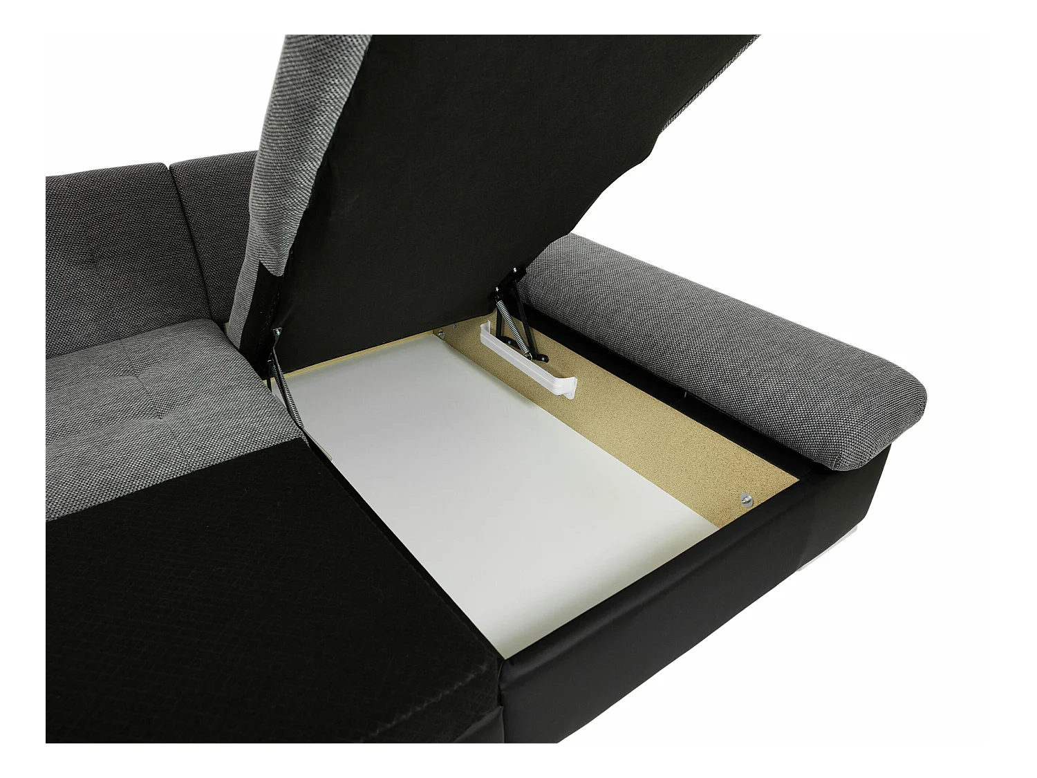 Sofá rinconero Comfivo 155, Gris, Función de descanso, Almacenaje, 360x160x75cm