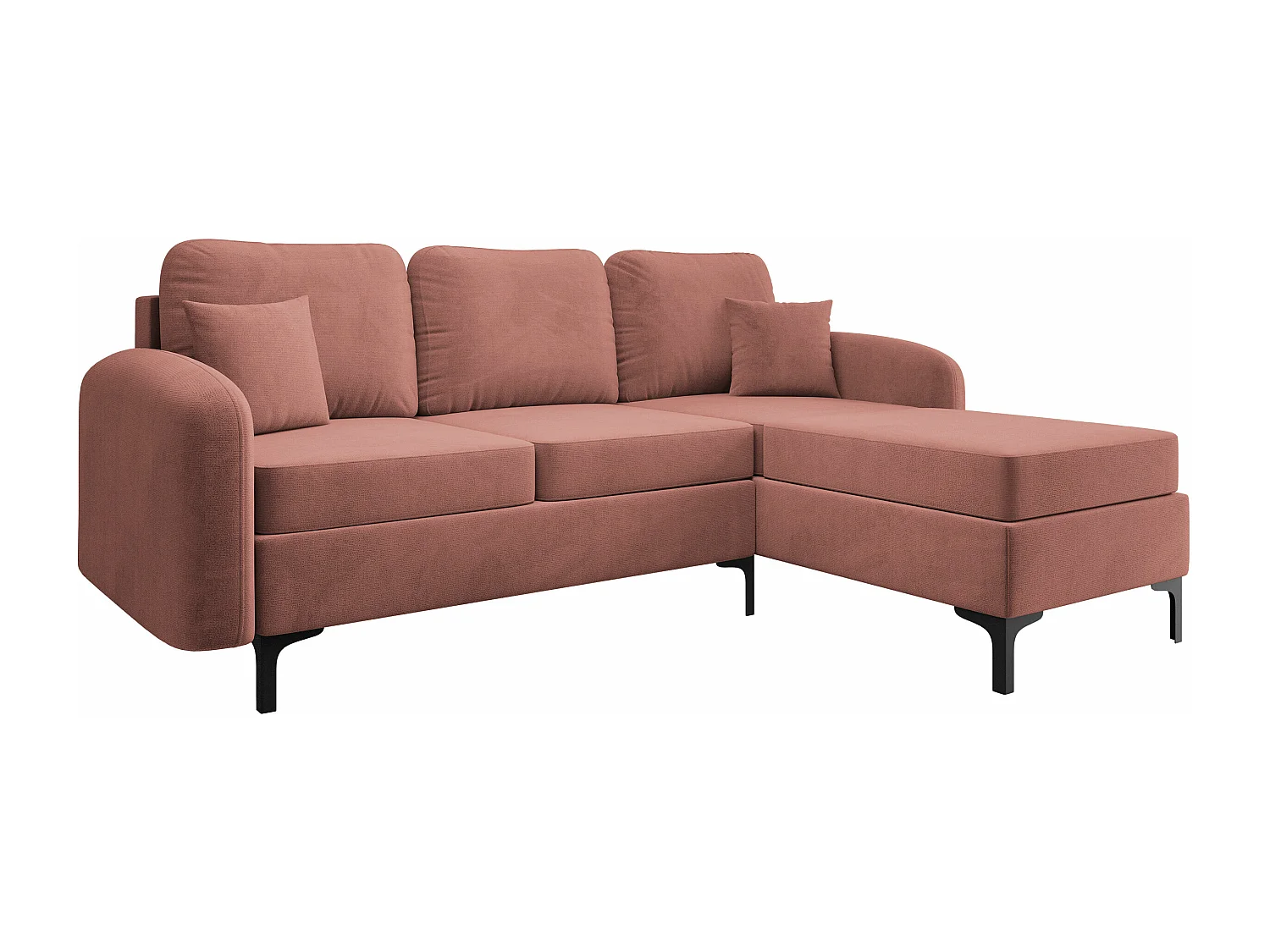 Canapé d'angle Torlua 103, Rose, Disponible, 225x172x96cm