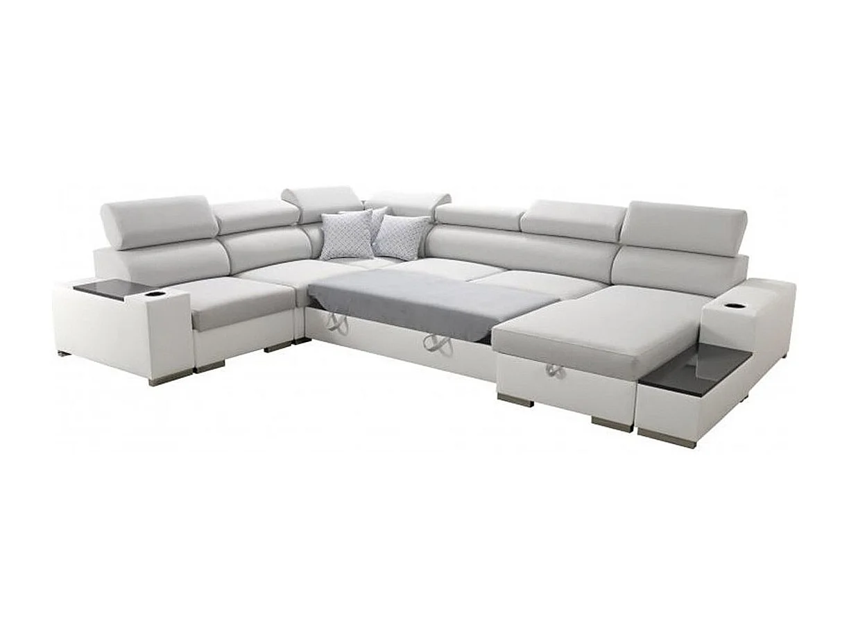 Divano angolare Pearland 105, Grigio, Con, 358x282x80cm