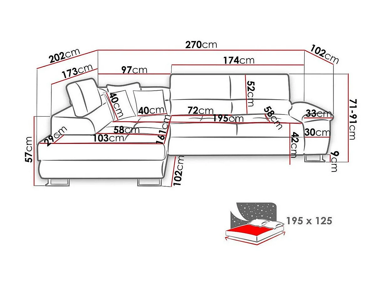 Canapé d'angle Comfivo 166, Vert, Fonction de couchage, Boîte de literie, 270x202x71cm
