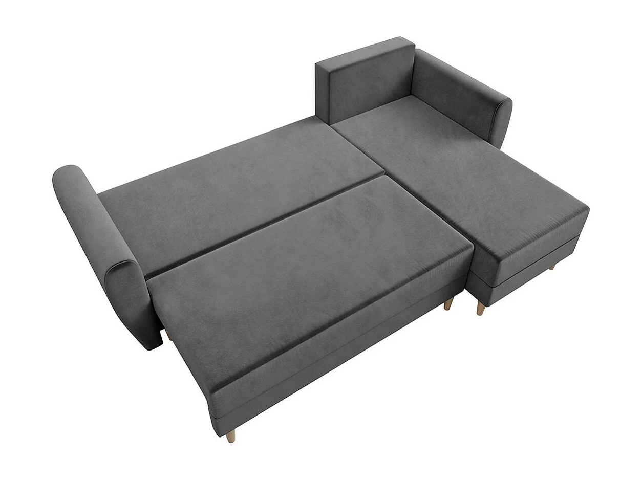 Sofá rinconero Memphis 109, Azul, Función de descanso, Almacenaje, 234x139x95cm