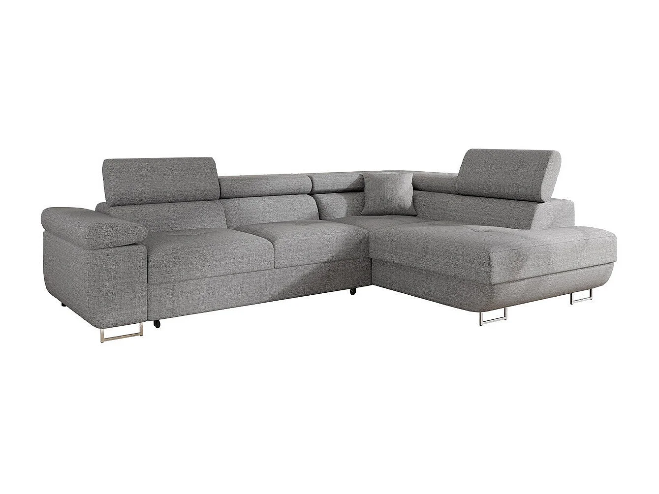 Sofá rinconero Comfivo Eliferu 100, Gris, Función de descanso, Almacenaje, 274x203x70cm