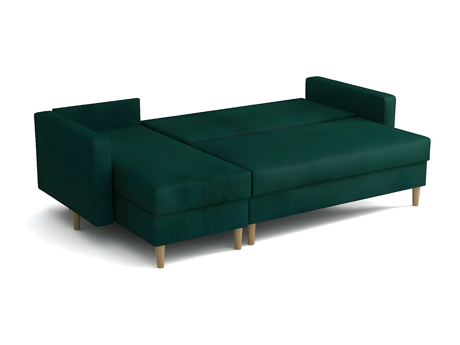 Sofá de canto Columbus 108, Verde, Funcionalidade de dormir, 22x14x9cm