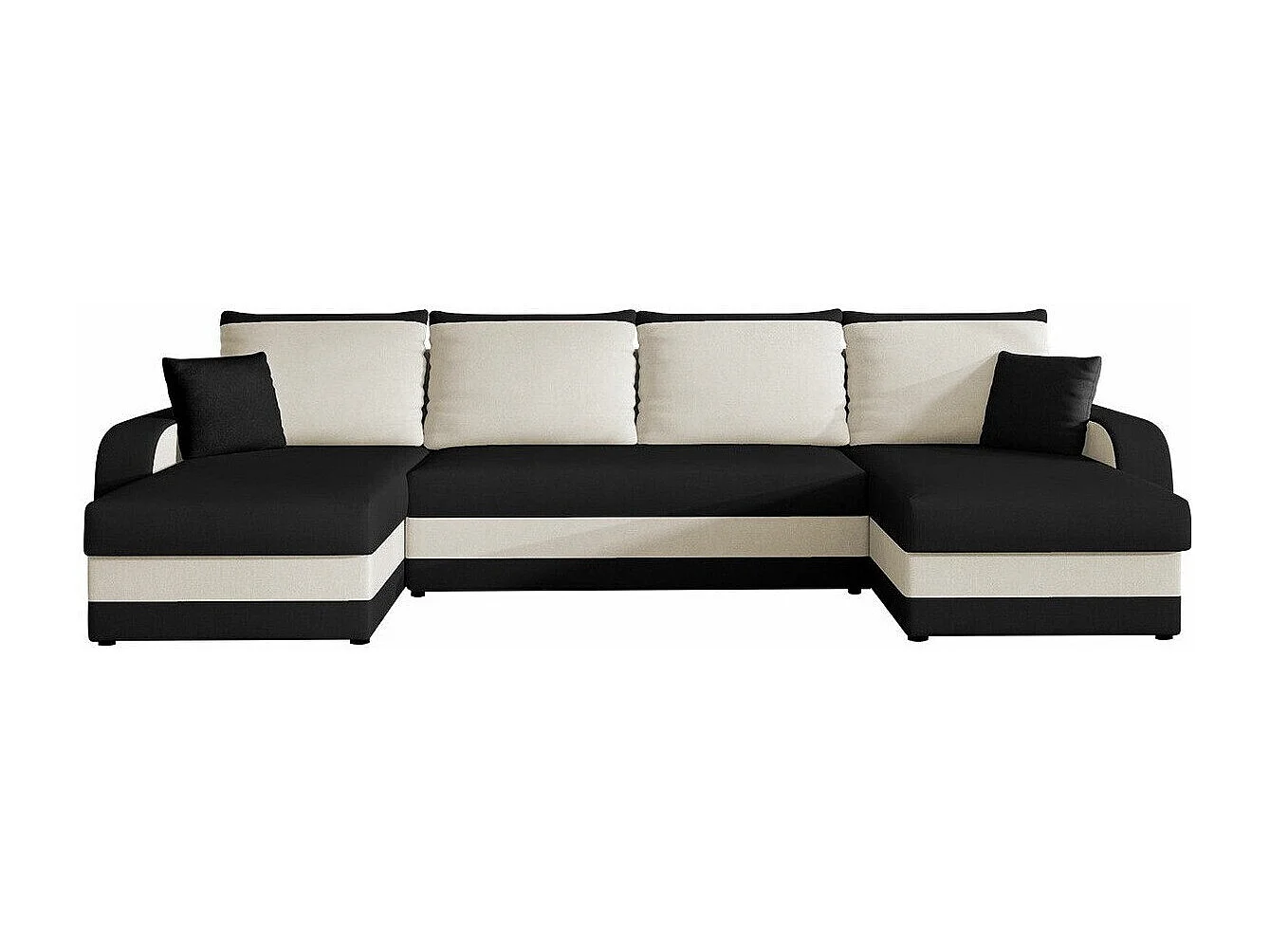 Divano angolare Comfivo 233, Nero, Con, 304x140x80cm