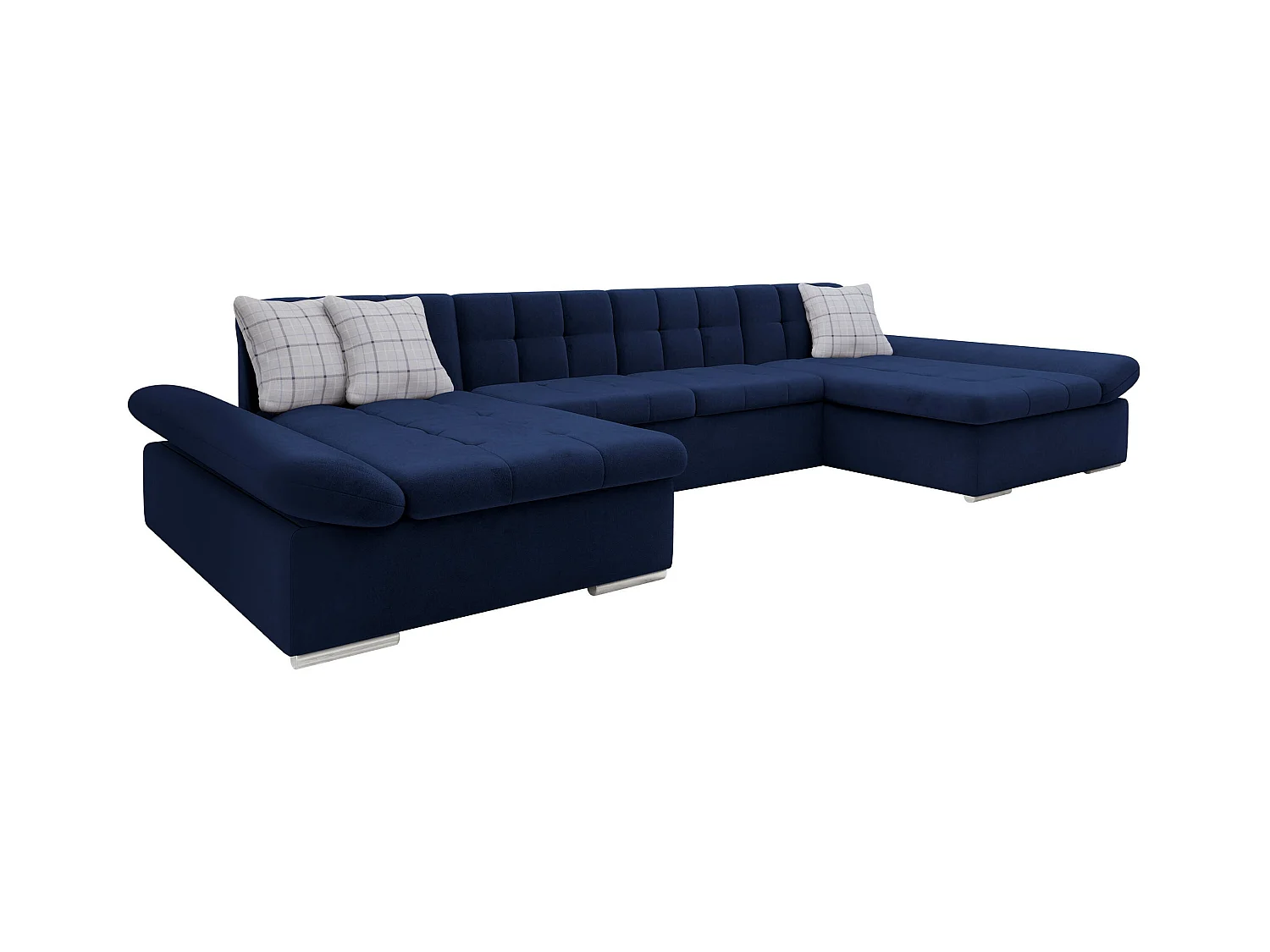 Canapé d'angle Comfivo 155, Bleu, Fonction de couchage, Boîte de literie, 360x160x75cm