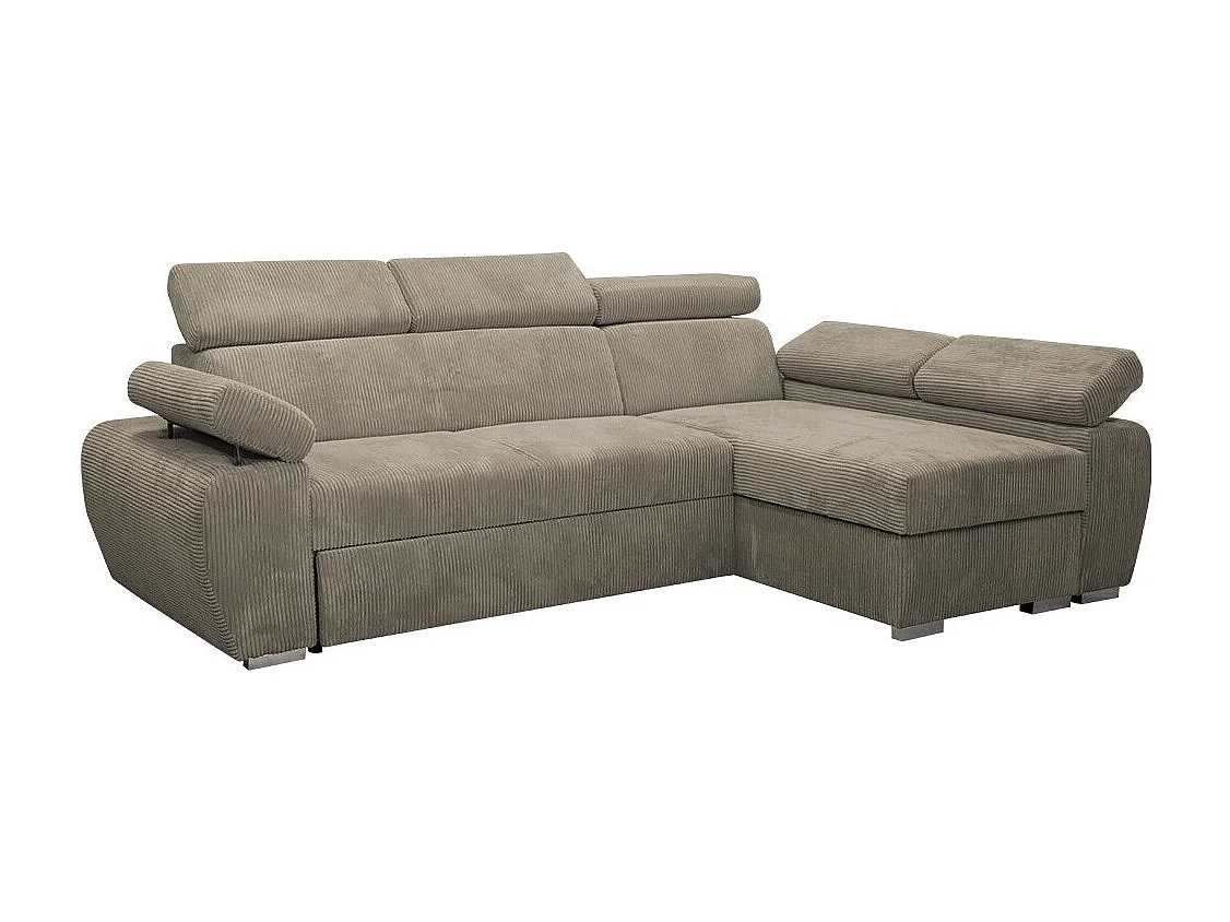 Sofá de canto Columbus 192, Castanho claro, Funcionalidade de dormir