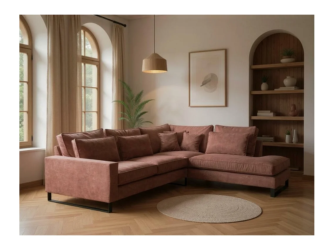 Canapé d'angle Kingsport 111, Rose, 314x224x90cm