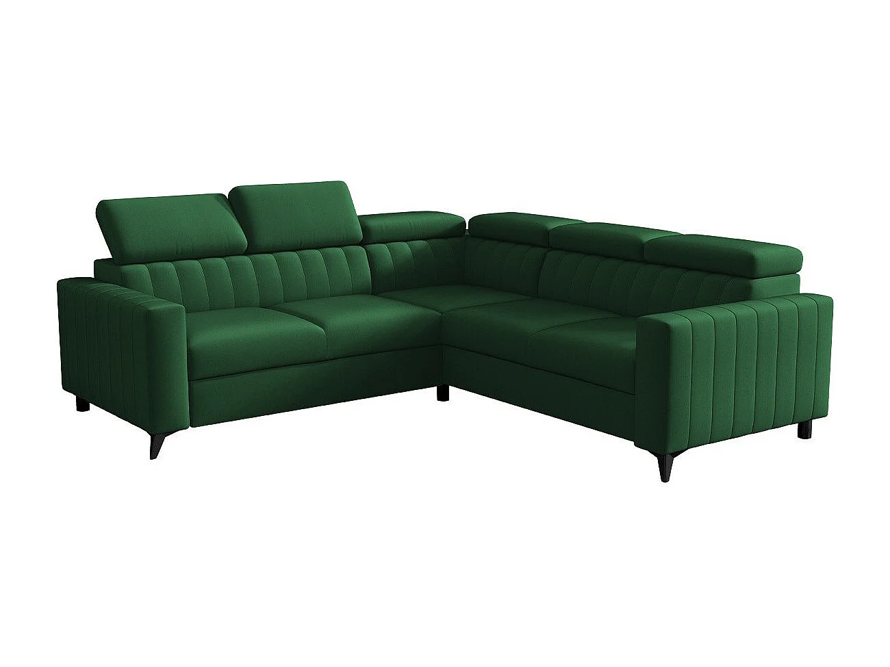 Sofá rinconero Columbus 201, Verde, Función de descanso, Almacenaje, 247x247x80cm