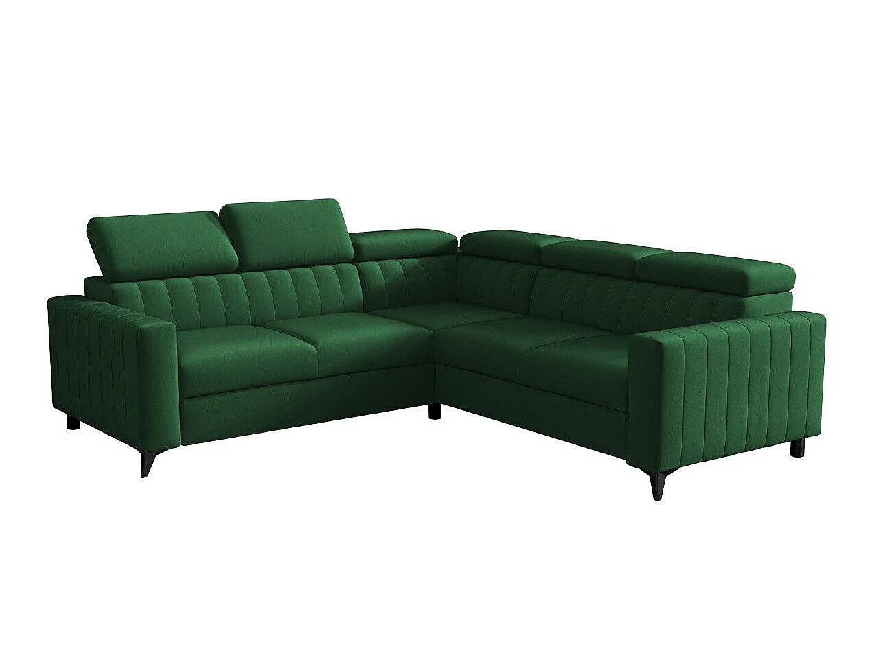 Sofá rinconero Columbus 201, Verde, Función de descanso, Almacenaje