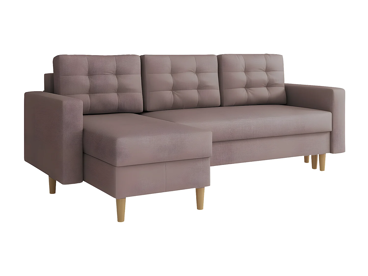Sofá de canto Columbus 108, Rosé, Funcionalidade de dormir, 22x14x9cm