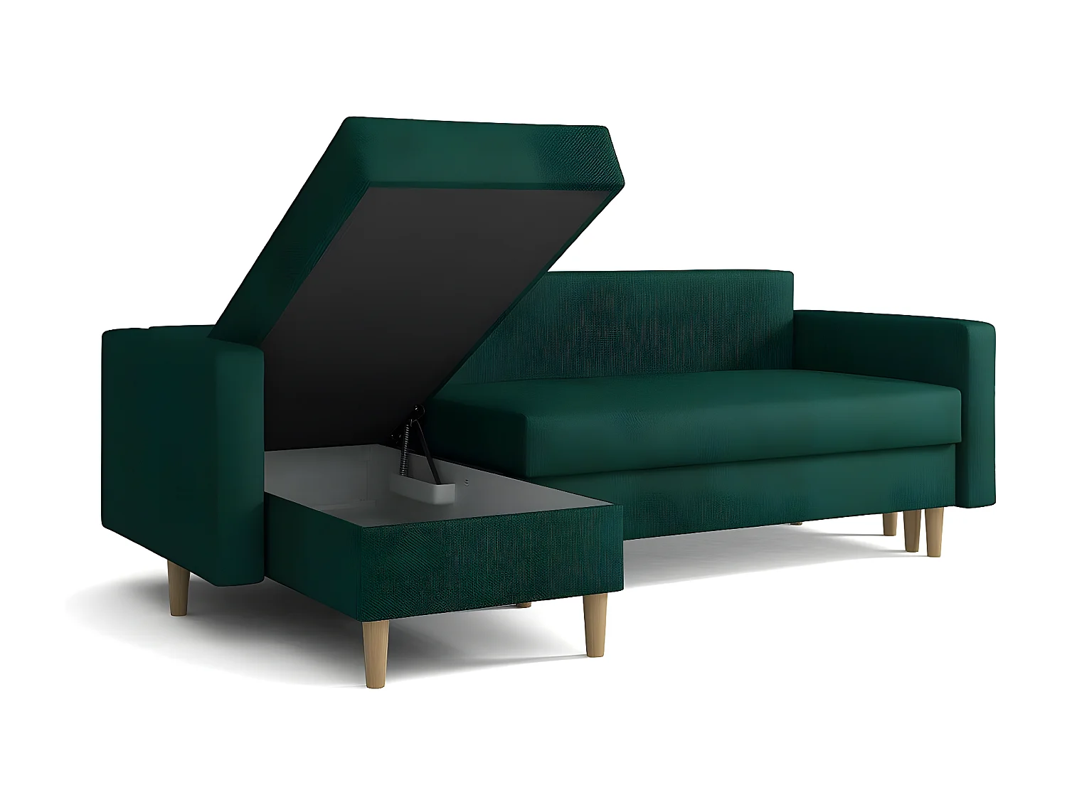 Sofá de canto Columbus 108, Rosé, Funcionalidade de dormir, 22x14x9cm