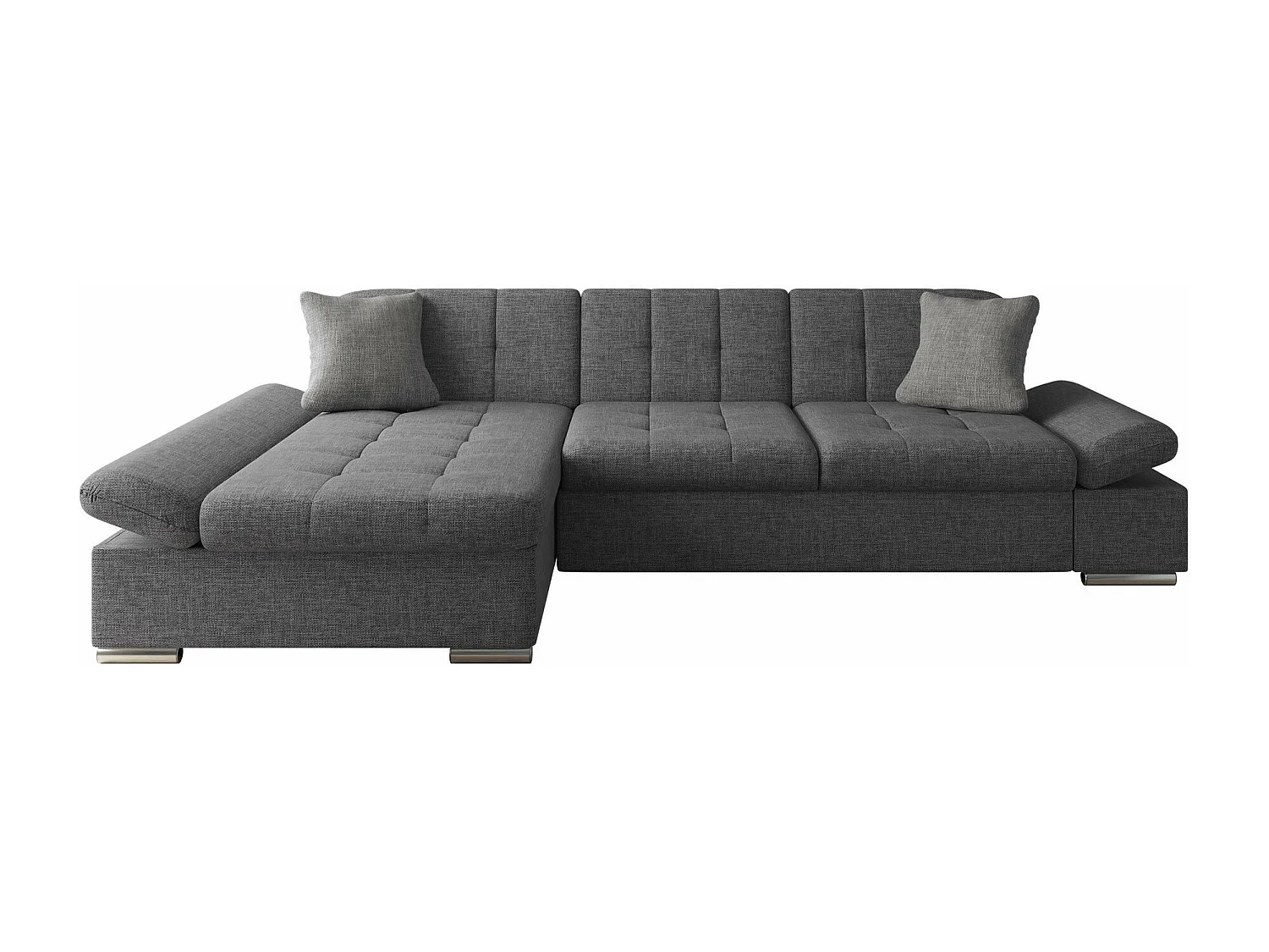 Divano angolare Comfivo 219, Grigio, Senza, 278x161x76cm