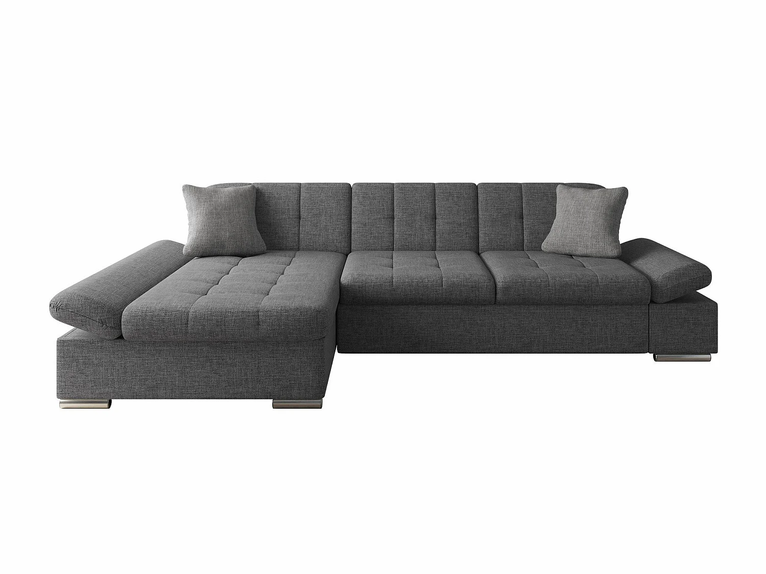 Sofá rinconero Comfivo Serenitas, Gris oscuro, Función de descanso
