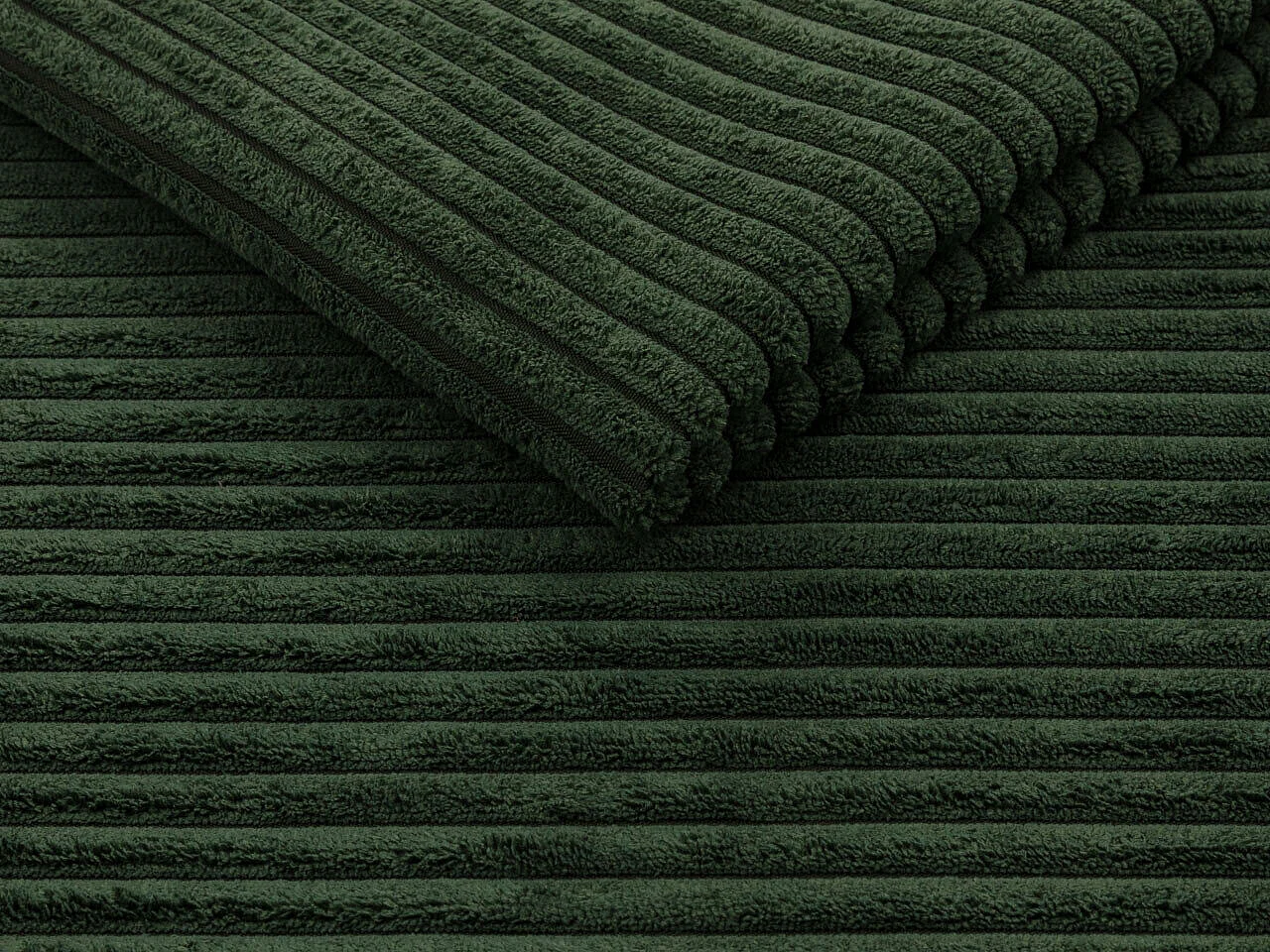 Canapé d'angle convertible 3 places en tissu vert 274x203x70 cm
