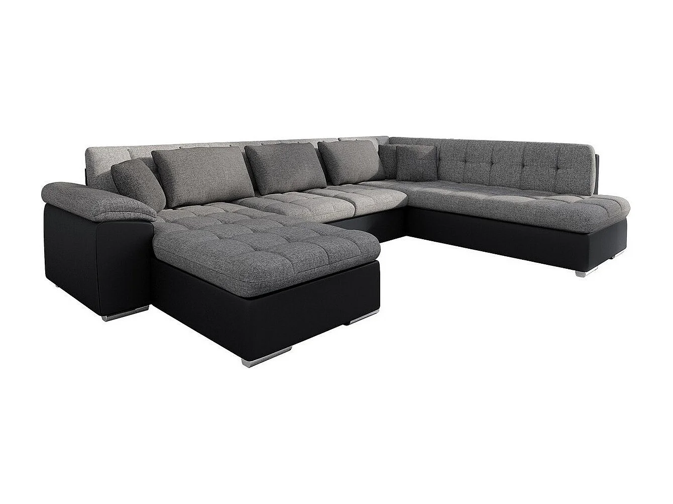 Canapé d'angle Comfivo 141, Gris, Disponible, 348x205x76cm