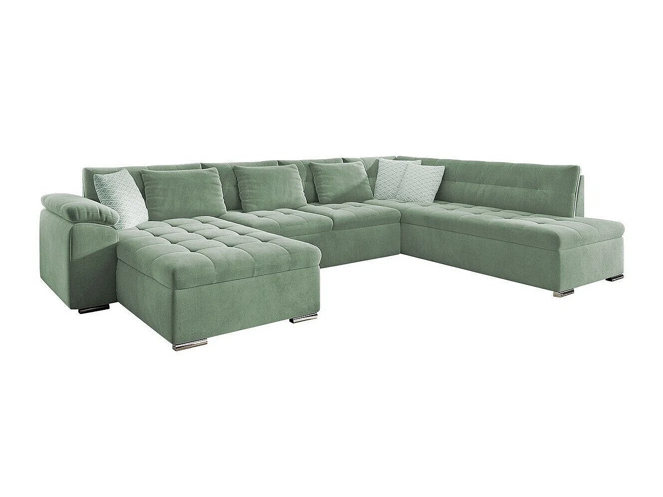 Sofá rinconero Comfivo Gemma II, Verde, Función de descanso, 35x21x8cm