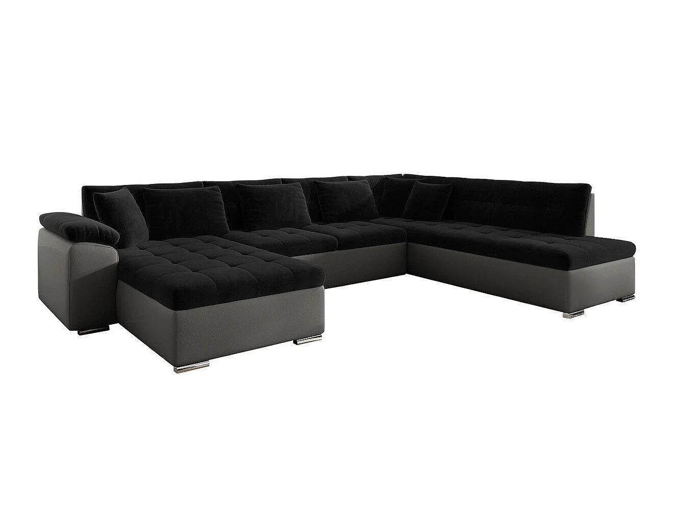 Sofá rinconero Comfivo Gemma II, Negro, Función de descanso, 35x21x8cm