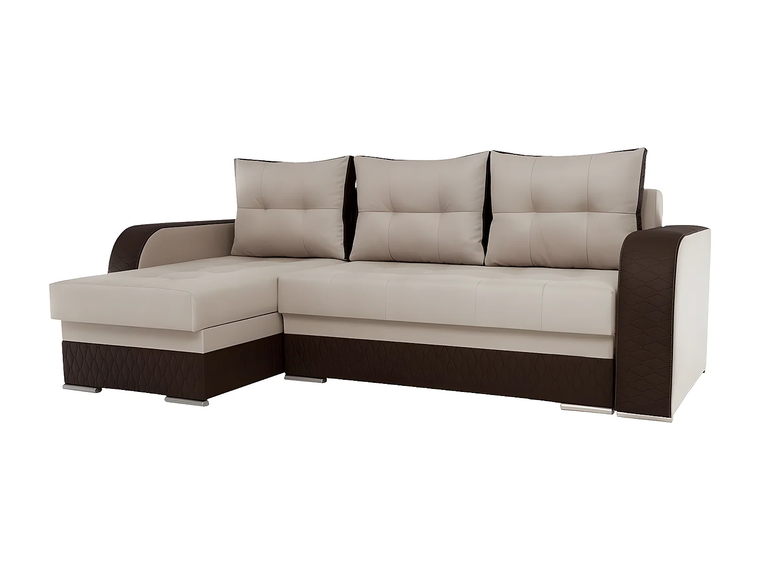 Canapé d'angle Boulder 101, Brun clair, Disponible, 238x140x88cm