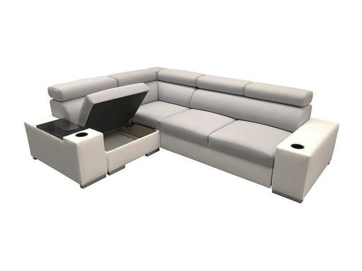 Divano angolare Pearland 104, Grigio, Con, 282x205x80cm