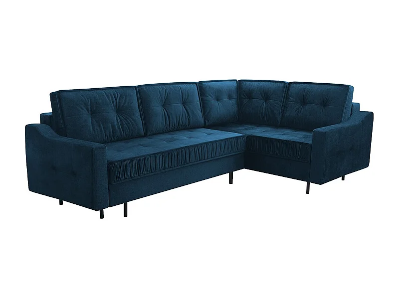 Sofá rinconero Kingsport 115, Azul, Función de descanso, Almacenaje, 289x185x105cm