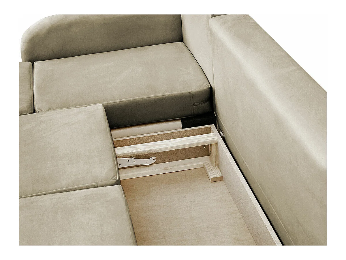 Canapé d'angle Torlua 103, Noir, Fonction de couchage, Boîte de literie, 225x172x96cm