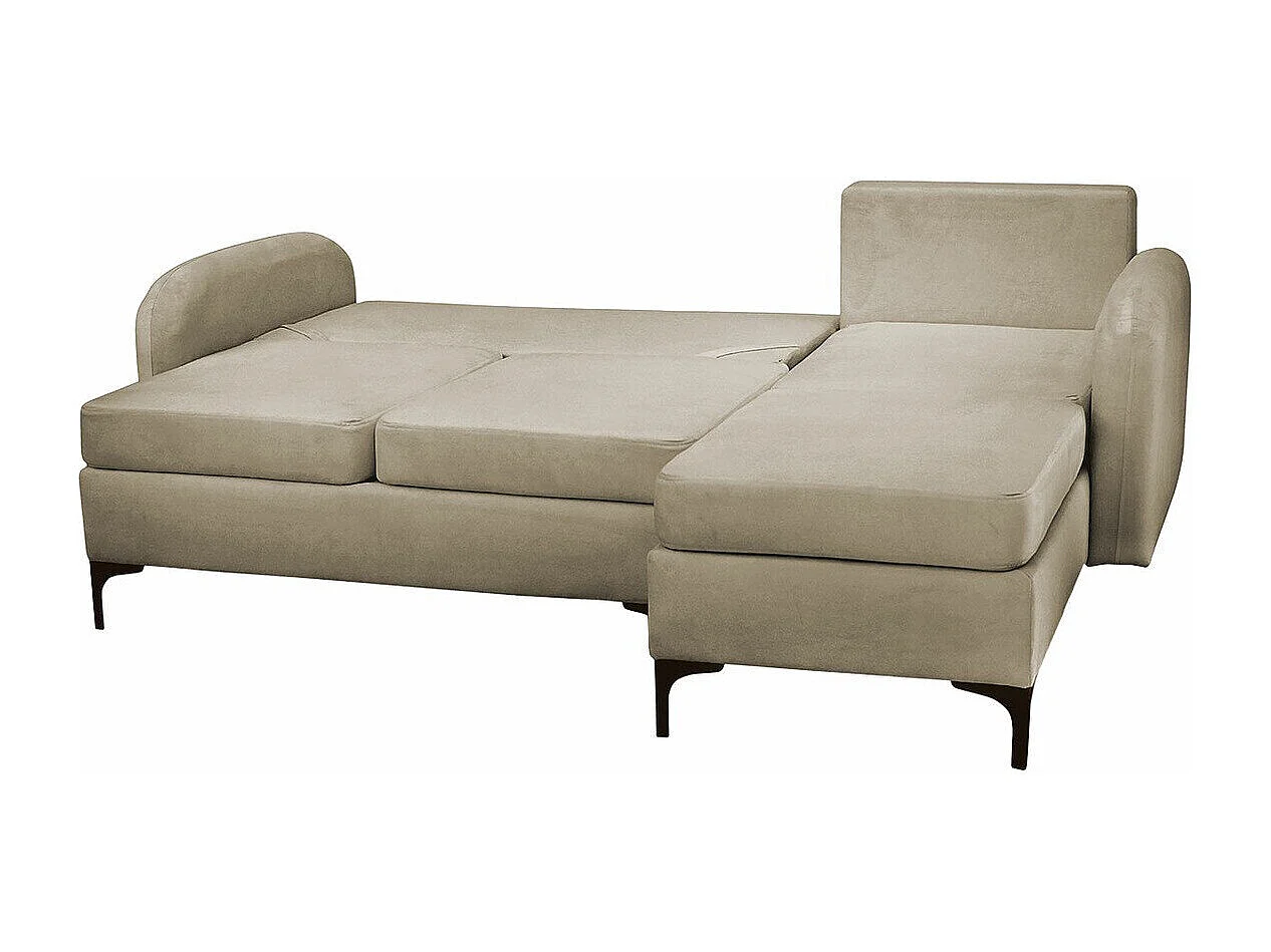 Sofá rinconero Torlua 103, Negro, Función de descanso, Almacenaje, 225x172x96cm