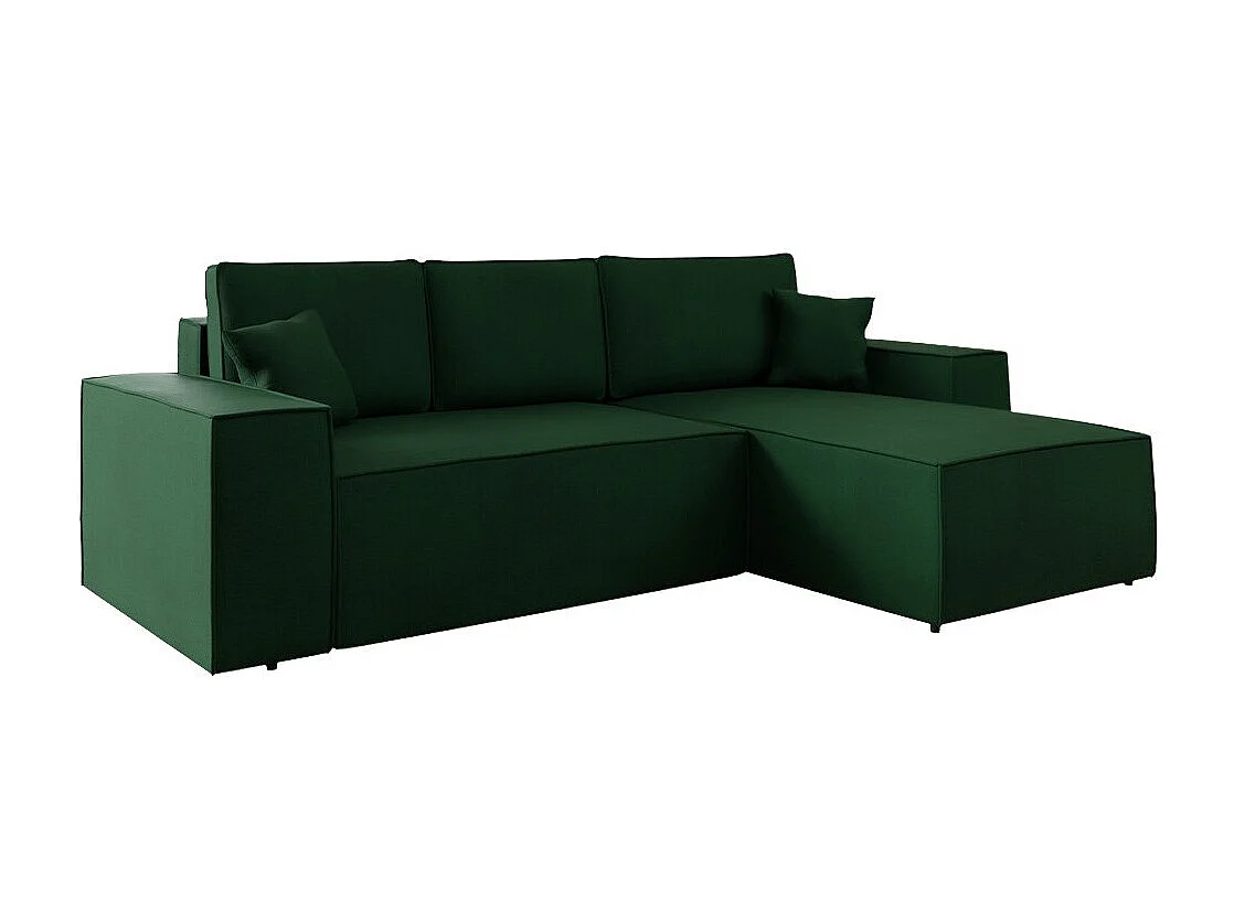 Sofá rinconero Clovis 108, Verde, Función de descanso, Almacenaje, 279x174x94cm