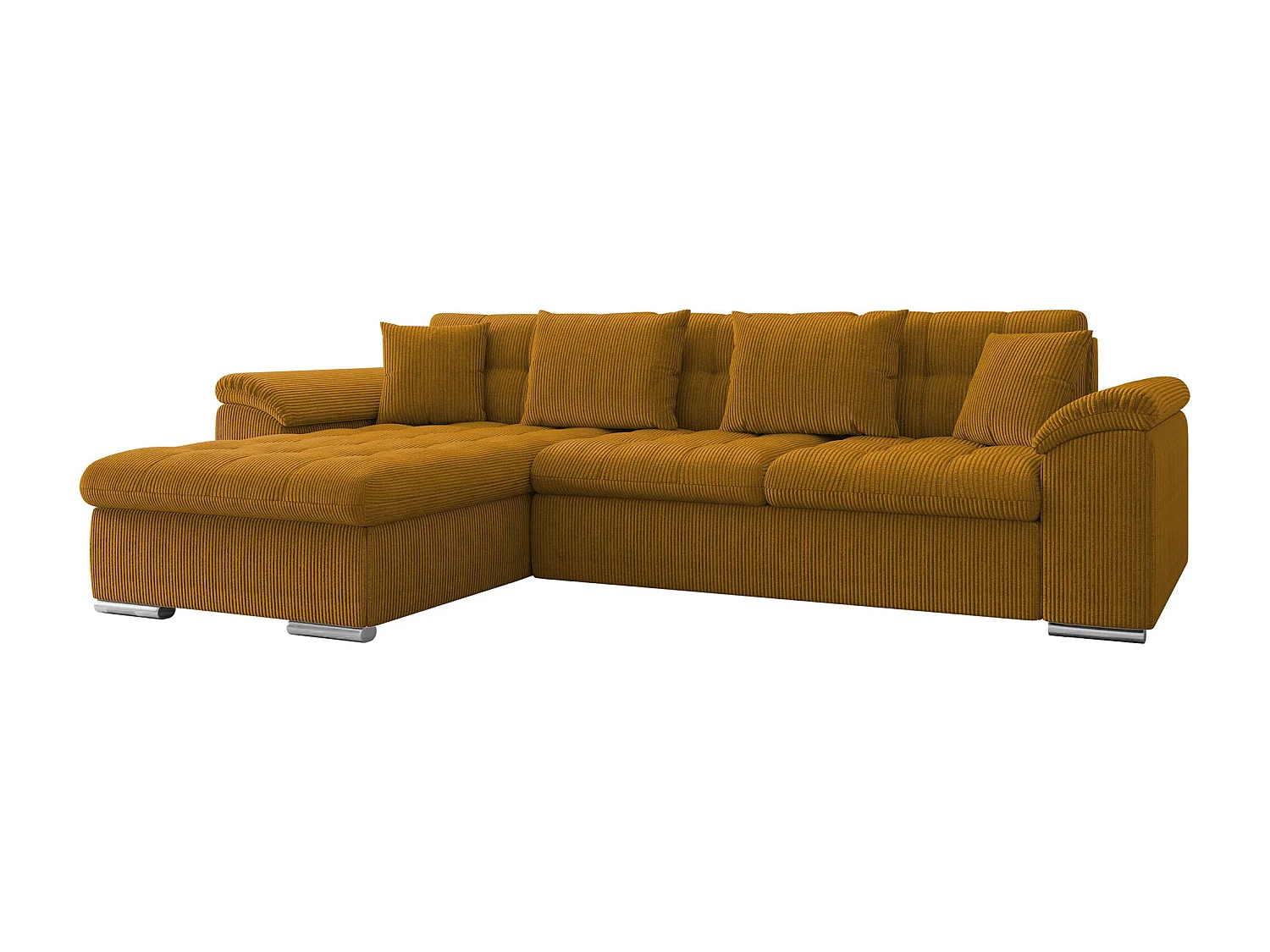 Sofá rinconero Comfivo Mica, Amarillo, Función de descanso, Almacenaje, 280x160x76cm