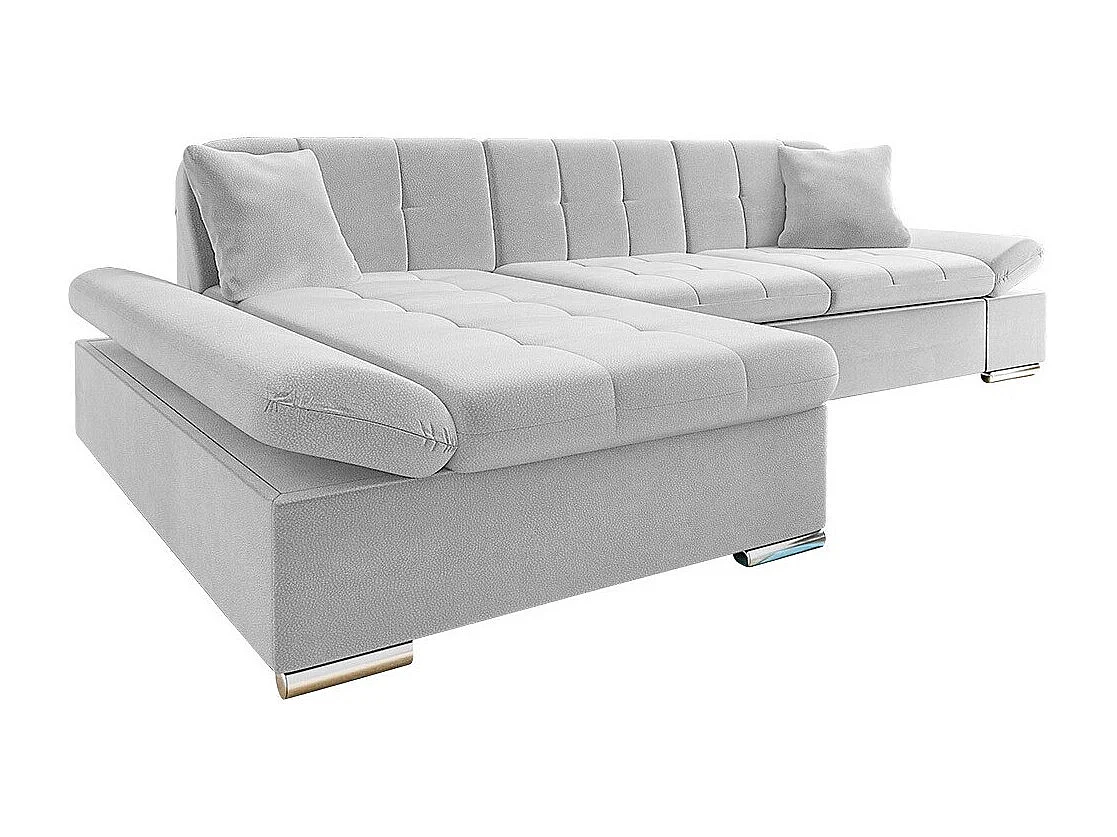 Sofá rinconero Comfivo 250, Gris, Función de descanso, Almacenaje, 278x161x76cm