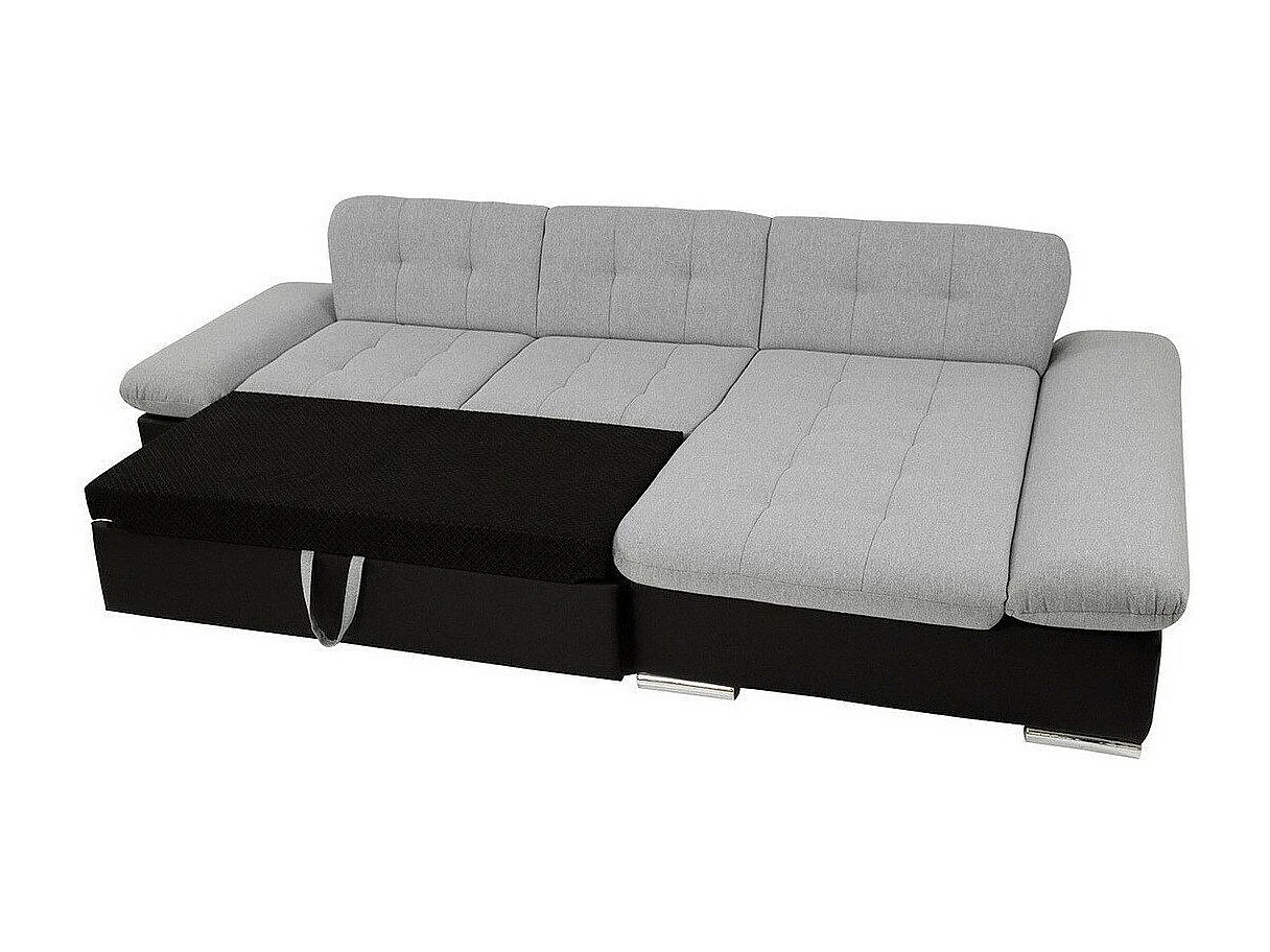 Sofá rinconero Comfivo 250, Gris, Función de descanso, Almacenaje, 278x161x76cm