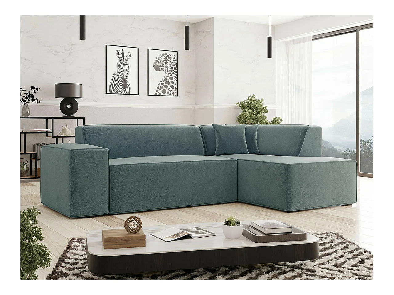 Canapé d'angle Comfivo 289, Gris, 267x205x73cm