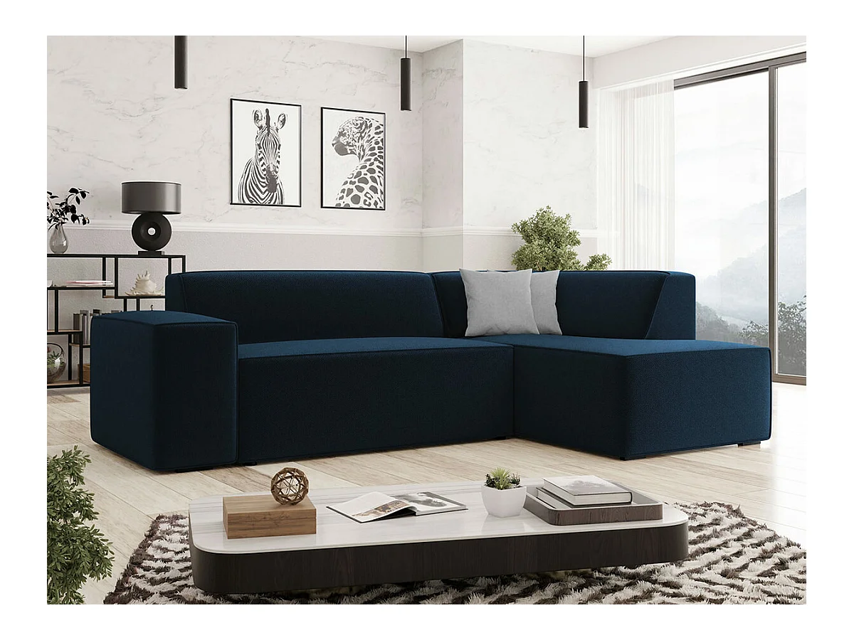 Divano angolare Comfivo 289, Blu, Senza, 267x205x73cm