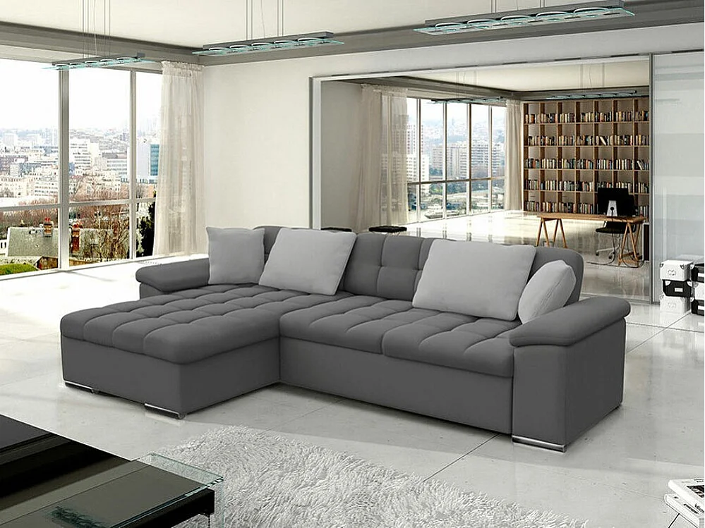 Canapé d'angle Comfivo 181, Gris, Disponible, 280x160x76cm