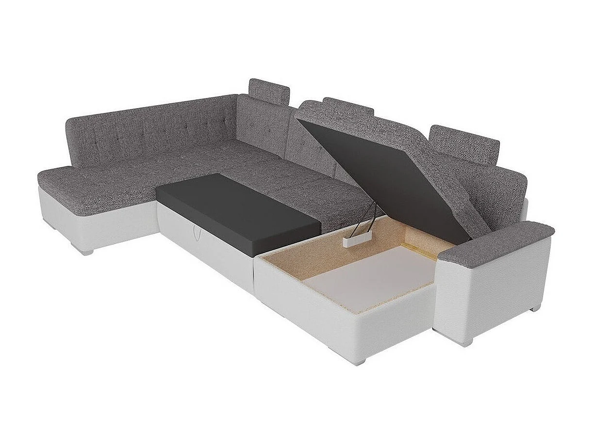 Sofá rinconero Comfivo 127, Verde, Función de descanso, Caja de ropa de cama, 350x205cm