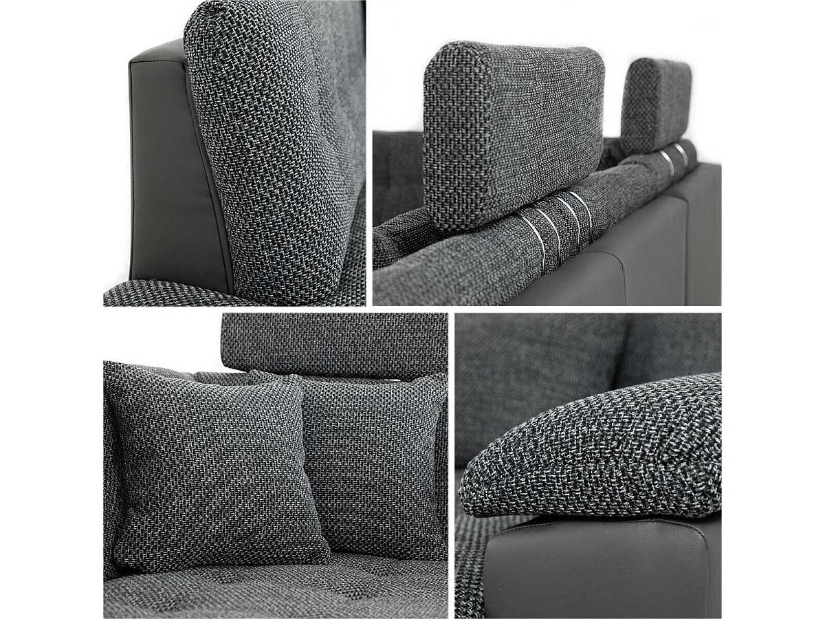 Sofá rinconero Comfivo 127, Verde, Función de descanso, Caja de ropa de cama, 350x205cm