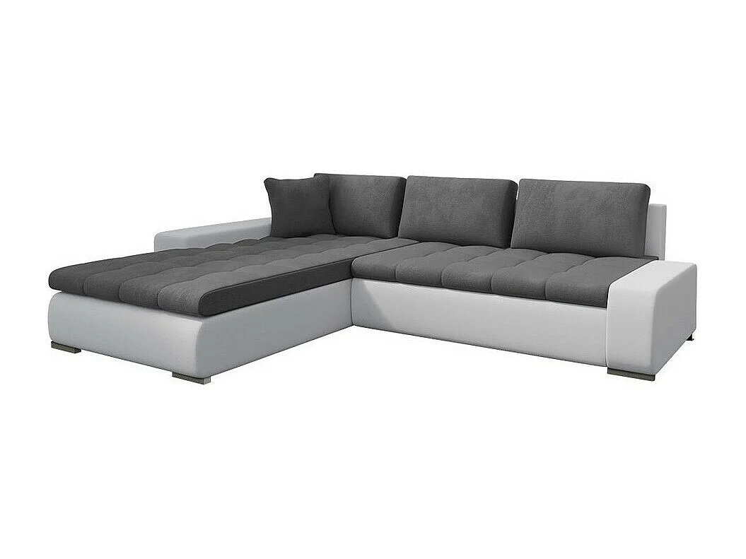 Sofá rinconero Comfivo 147, Gris, Función de descanso, Almacenaje, 302x213x80cm